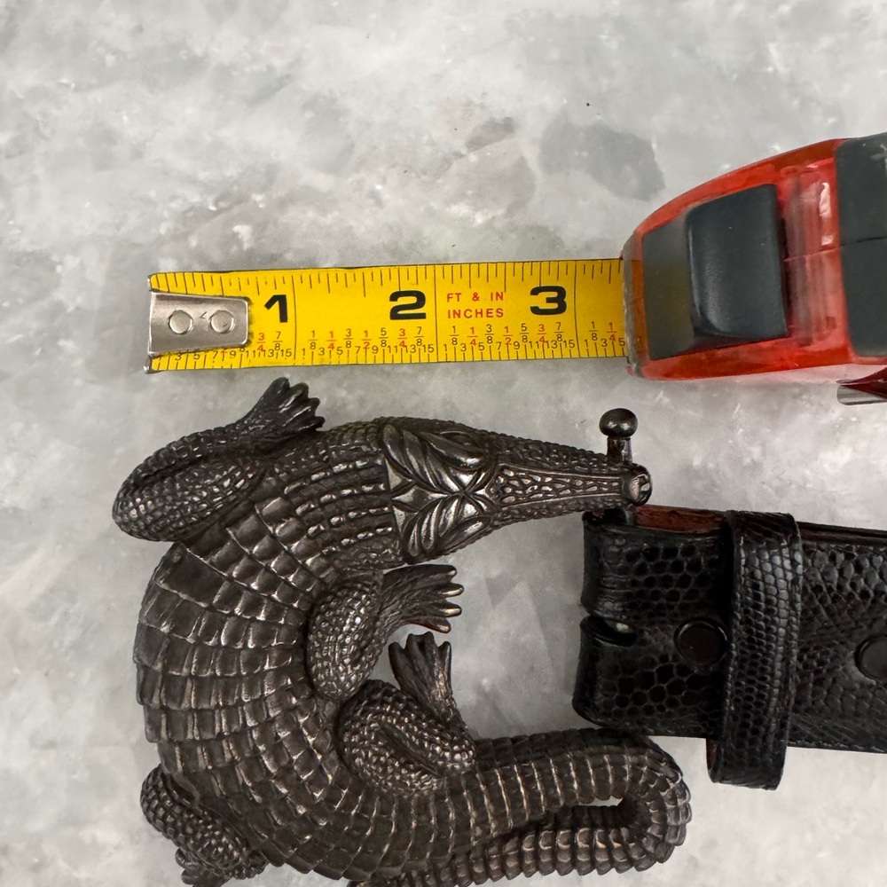 Barry Kieselstein Cord Large Sterling Silver Alligator  Buckle & Belt - Picture 8 of 8